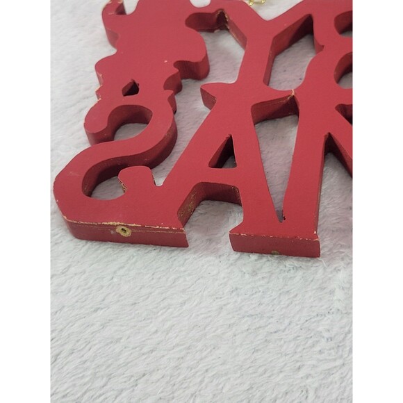 Merry Christmas Santa Hanging Wooden Vintage Decoration Holiday Sign - Picture 10 of 11